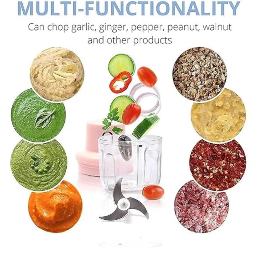 KolorFish Electric Mini Garlic Chopper 250ml Electric Vegetable Chopper